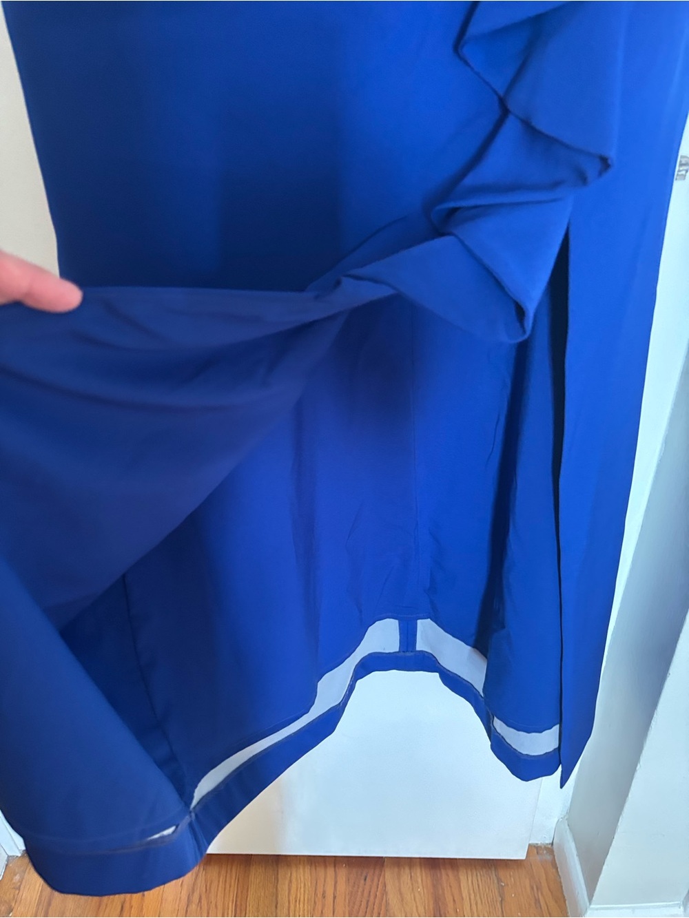 Eliza J Royal Blue Sleeveless Cascading Ruffle- Maxi Dress - Picture 5 of 7